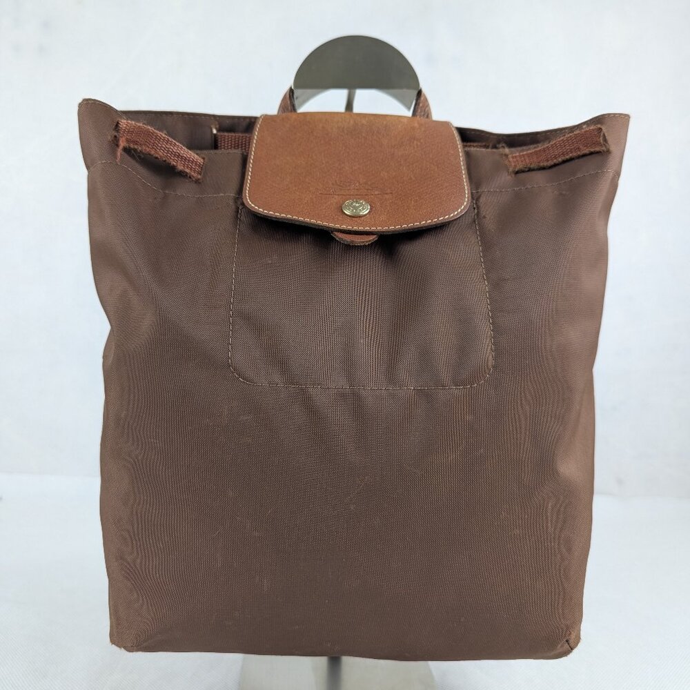 Longchamp Paris Nylon Bag Brown Backpack – Authentic Le Pliage, Ready to Ship!